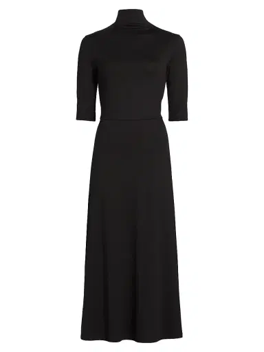 Vince Women's Turtleneck Knit Midi-Dress - Black | Thumbnail 1 Vince Women's Turtleneck Knit Midi-Dress - Black | Thumbnail 1
