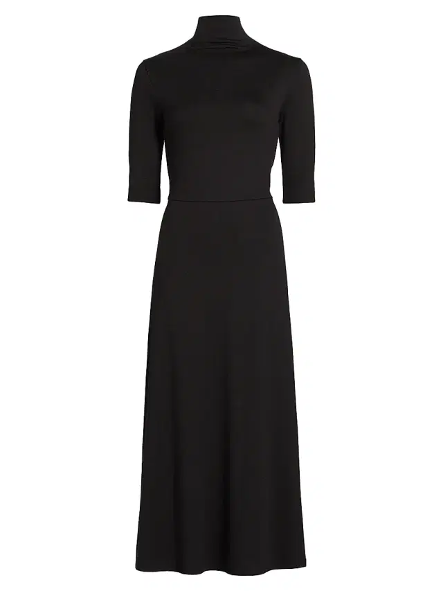 Vince Women's Turtleneck Knit Midi-Dress - Black