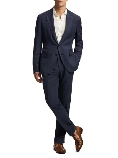 Ralph Lauren Purple Label Men's Hadley Hand-Tailored Silk-Linen Jacket - Classic Chairman Navy - Size 54 | Thumbnail 2 Ralph Lauren Purple Label Men's Hadley Hand-Tailored Silk-Linen Jacket - Classic Chairman Navy - Size 54 | Thumbnail 2