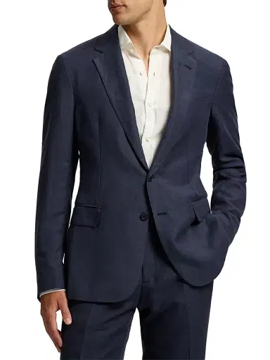 Ralph Lauren Purple Label Men's Hadley Hand-Tailored Silk-Linen Jacket - Classic Chairman Navy - Size 54 | Thumbnail 3 Ralph Lauren Purple Label Men's Hadley Hand-Tailored Silk-Linen Jacket - Classic Chairman Navy - Size 54 | Thumbnail 3
