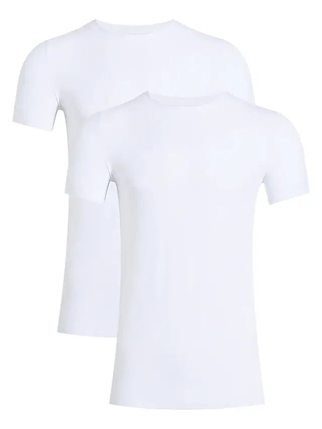 Commando Men's Classic Microfiber Crewneck Undershirt 2-Pack - White