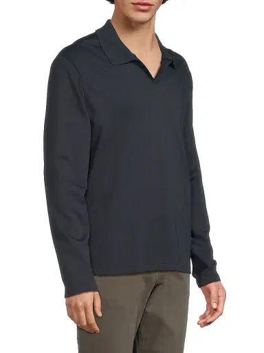 Vince Men's Milano Johnny Collar Shirt - Coastal - Size Small | Thumbnail 4