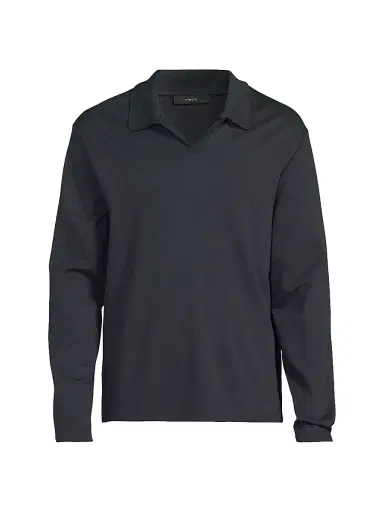 Vince Men's Milano Johnny Collar Shirt - Coastal - Size Small | Thumbnail 1