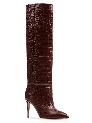 Paris Texas Women's Stiletto 85MM Crocodile-Embossed Leather Boots - Brown | Thumbnail 2 Paris Texas Women's Stiletto 85MM Crocodile-Embossed Leather Boots - Brown | Thumbnail 2