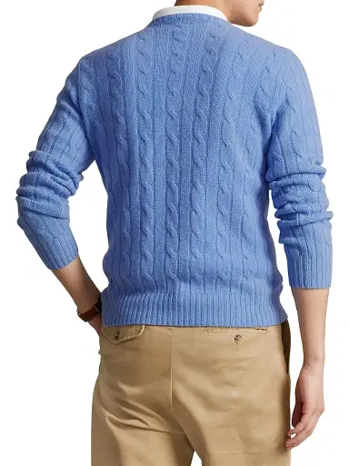 Polo Ralph Lauren Men's Cashmere Cable-Knit Sweater - Litchfield Blue | Thumbnail 4