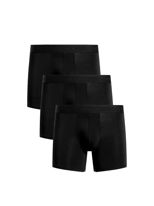 Commando Men's Micro Modal Modern-Fit Boxer Brief 3-Pack - Black