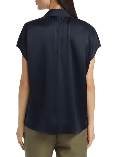 Vince Women's Cap-Sleeve Silk Blouse - Coastal - Size XXS | Thumbnail 5 Vince Women's Cap-Sleeve Silk Blouse - Coastal - Size XXS | Thumbnail 5