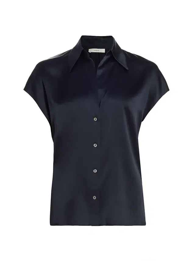 Vince Women's Cap-Sleeve Silk Blouse - Coastal