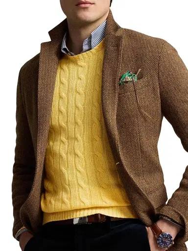 Polo Ralph Lauren Men's Cashmere Cable-Knit Sweater - Fall Yellow - Size XXL | Thumbnail 5