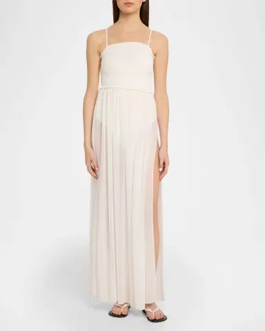 Ramy Brook Calista Smocked Strapless Side-Split Coverup Dress | Thumbnail 2