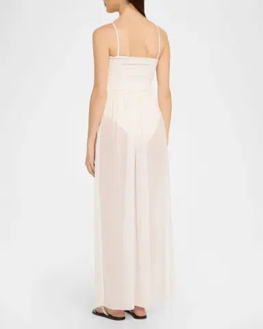 Ramy Brook Calista Smocked Strapless Side-Split Coverup Dress | Thumbnail 3