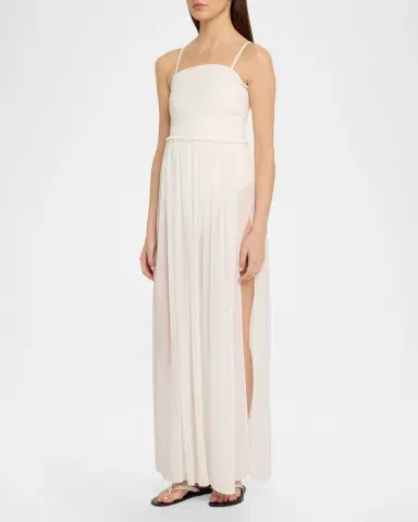 Ramy Brook Calista Smocked Strapless Side-Split Coverup Dress | Thumbnail 4