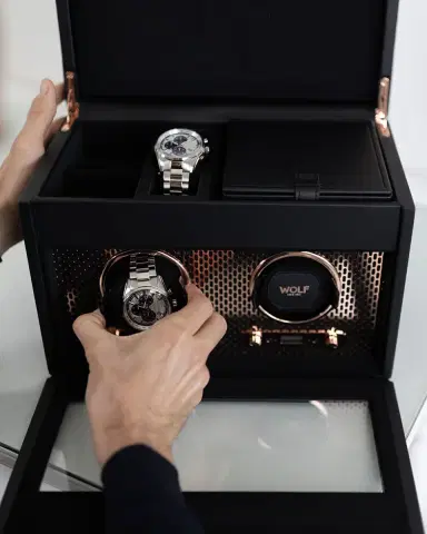 WOLF Axis Double Watch Winder with Storage | Thumbnail 8