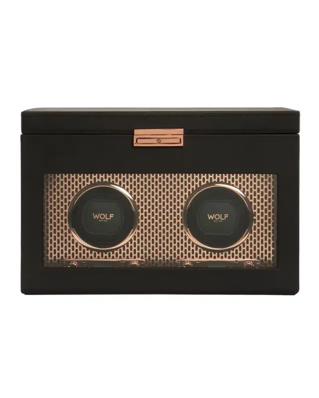 WOLF Axis Double Watch Winder with Storage