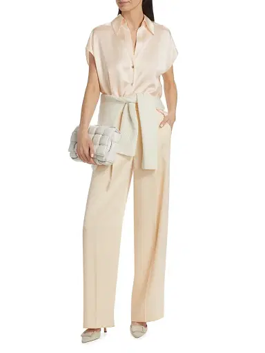 Vince Women's Cap-Sleeve Silk Blouse | Thumbnail 2 Vince Women's Cap-Sleeve Silk Blouse | Thumbnail 2
