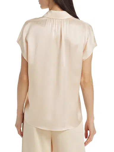 Vince Women's Cap-Sleeve Silk Blouse | Thumbnail 5 Vince Women's Cap-Sleeve Silk Blouse | Thumbnail 5