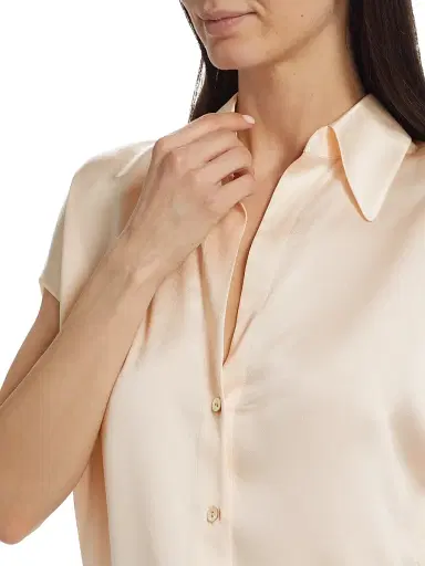 Vince Women's Cap-Sleeve Silk Blouse | Thumbnail 6 Vince Women's Cap-Sleeve Silk Blouse | Thumbnail 6
