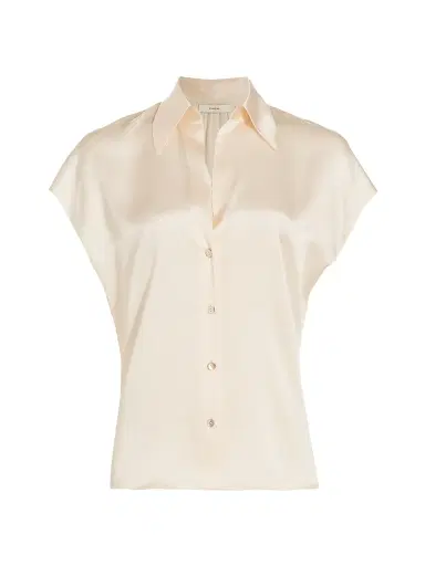 Vince Women's Cap-Sleeve Silk Blouse | Thumbnail 1 Vince Women's Cap-Sleeve Silk Blouse | Thumbnail 1