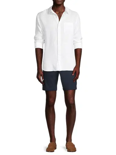 Vince Men's Linen Button-Front Shirt - Optic White - Size XXL | Thumbnail 2
