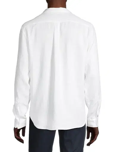Vince Men's Linen Button-Front Shirt - Optic White - Size XXL | Thumbnail 5