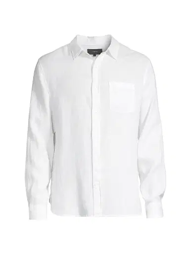 Vince Men's Linen Button-Front Shirt - Optic White - Size XXL | Thumbnail 1