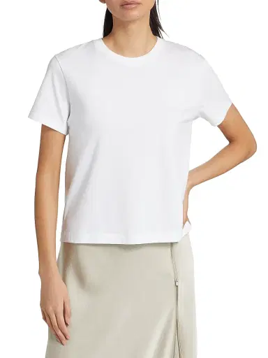 Vince Women's Crewneck Pima Cotton T-Shirt - Optic White - Size XXS | Thumbnail 3 Vince Women's Crewneck Pima Cotton T-Shirt - Optic White - Size XXS | Thumbnail 3