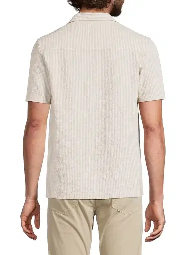 Vince Men's Striped Seersucker Stretch-Cotton Camp Shirt - Mineral Optic White - Size XXL | Thumbnail 5 Vince Men's Striped Seersucker Stretch-Cotton Camp Shirt - Mineral Optic White - Size XXL | Thumbnail 5