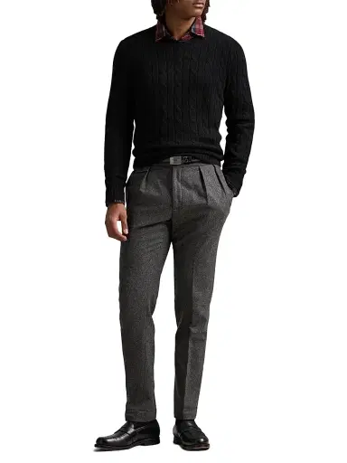 Polo Ralph Lauren Men's Cashmere Cable-Knit Sweater - Polo Black - Size XXL | Thumbnail 2