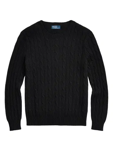 Polo Ralph Lauren Men's Cashmere Cable-Knit Sweater - Polo Black - Size XXL | Thumbnail 1
