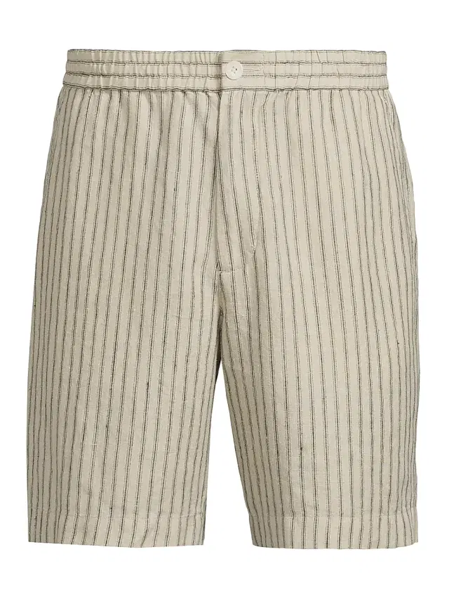 Vince Men's Ballstone Striped Hemp Shorts - Parchment