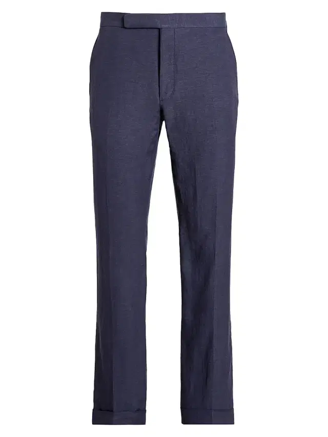 Ralph Lauren Purple Label Men's Gregory Hand-Tailored Silk-Linen Trousers