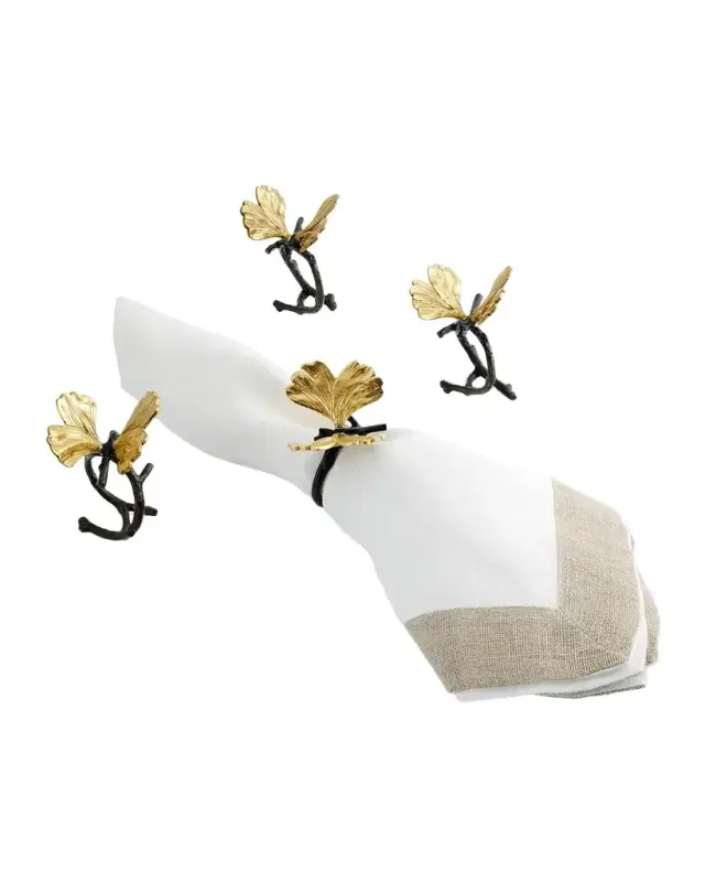 Michael Aram Butterfly Ginkgo Napkin Rings, Set of 4