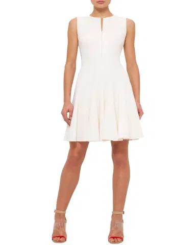 Akris Sleeveless Zip-Front Seamed A-Line Dress | Thumbnail 2