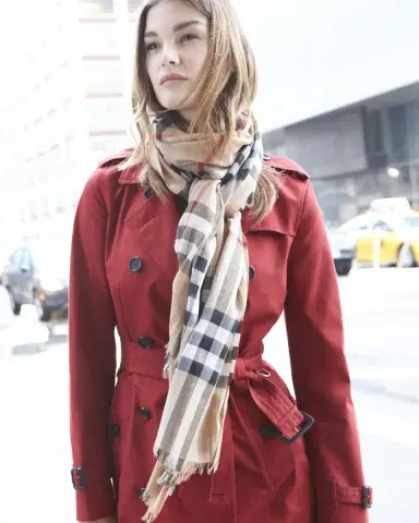 Burberry Giant Check Gauze Scarf | Thumbnail 2 Burberry Giant Check Gauze Scarf | Thumbnail 2