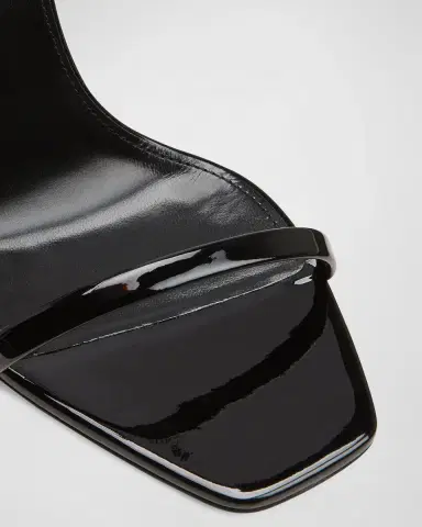 Saint Laurent 110mm Opyum YSL Patent Leather Sandals with Golden Hardware | Thumbnail 4