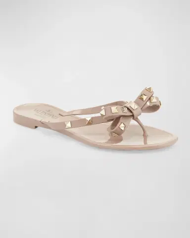 Valentino Garavani Rockstud PVC Flat Thong Sandals | Thumbnail 2 Valentino Garavani Rockstud PVC Flat Thong Sandals | Thumbnail 2