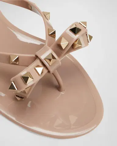 Valentino Garavani Rockstud PVC Flat Thong Sandals | Thumbnail 3 Valentino Garavani Rockstud PVC Flat Thong Sandals | Thumbnail 3