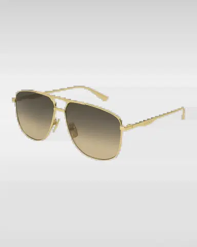 Gucci Metal Pilot Sunglasses, Gold | Thumbnail 2