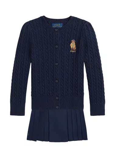 Polo Ralph Lauren Little Girl's & Girl's Pleated Ponte Skirt - Navy | Thumbnail 2