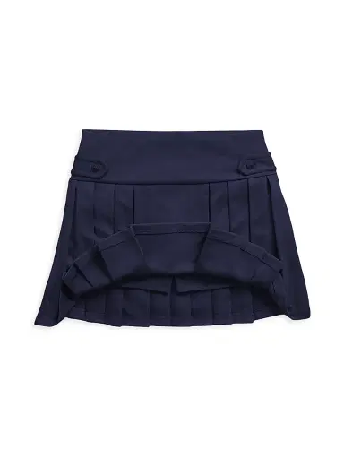 Polo Ralph Lauren Little Girl's & Girl's Pleated Ponte Skirt - Navy | Thumbnail 4