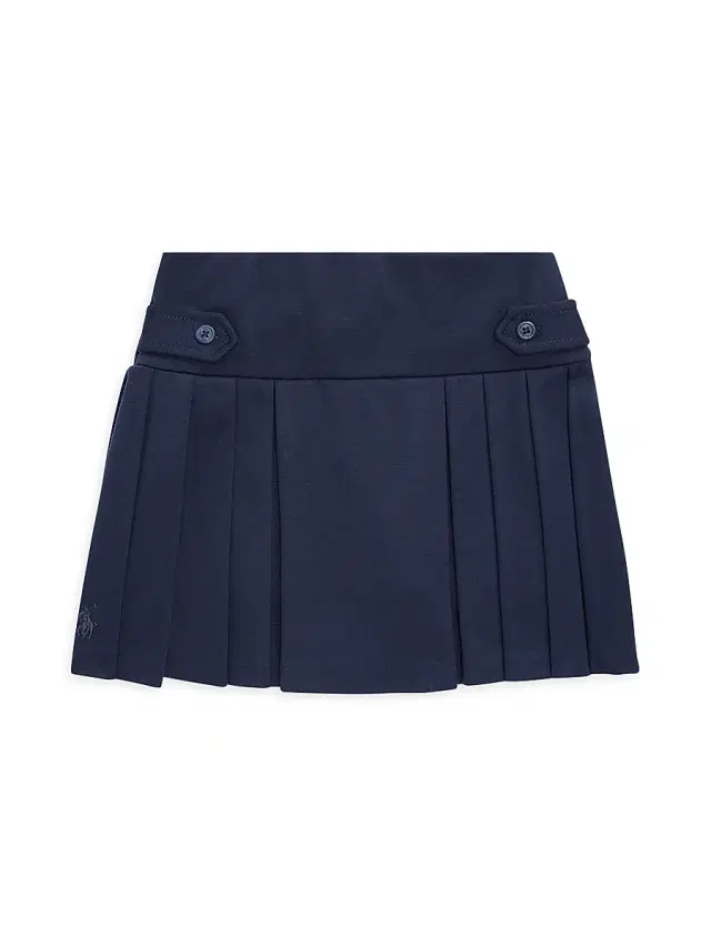 Little Girl's & Girl's Pleated Ponte Skirt - Navy