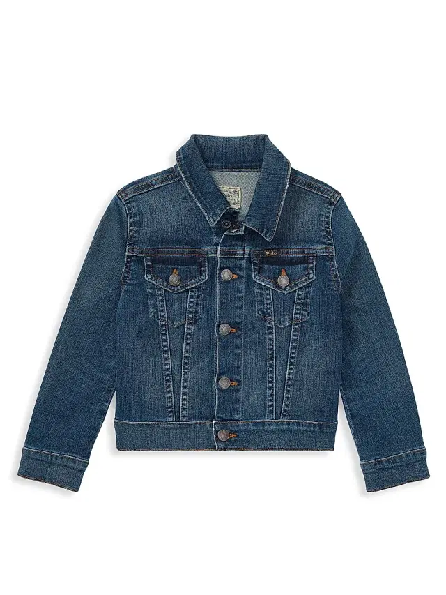 Little Girl's & Girl's Denim Trucker Jacket - Blue