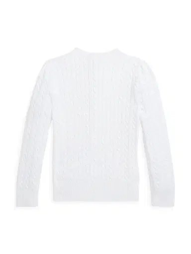 Polo Ralph Lauren Little Girl's & Girl's Cotton Cable-Knit Sweater - White Navy - Size 7 | Thumbnail 3