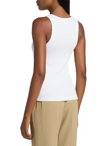 Vince Women's Scoopneck Cotton-Blend Tank - Optic White - Size XXS | Thumbnail 5