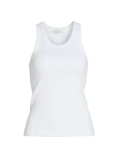 Vince Women's Scoopneck Cotton-Blend Tank - Optic White - Size XXS | Thumbnail 1
