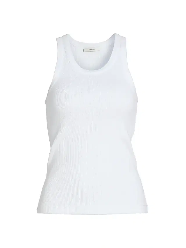 Vince Women's Scoopneck Cotton-Blend Tank - Optic White