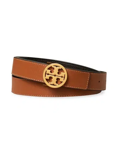 Tory Burch Women's Miller Reversible Leather Belt - Black - Size XS | Thumbnail 2
