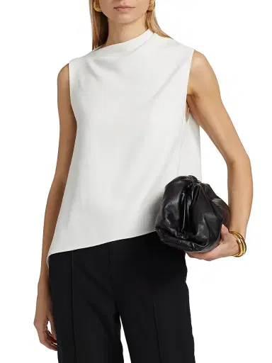 Vince Women's Draped Asymmetric A-Line Top - Off White - Size XL | Thumbnail 3 Vince Women's Draped Asymmetric A-Line Top - Off White - Size XL | Thumbnail 3