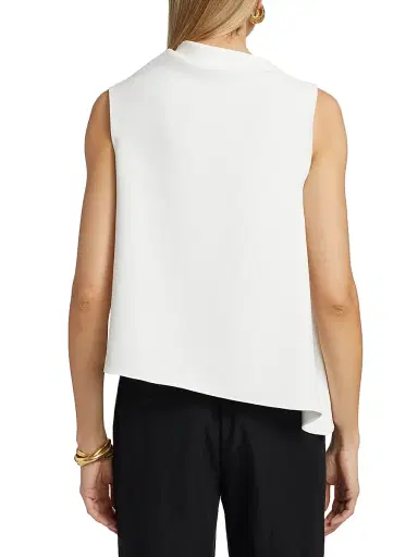 Vince Women's Draped Asymmetric A-Line Top - Off White - Size XL | Thumbnail 5 Vince Women's Draped Asymmetric A-Line Top - Off White - Size XL | Thumbnail 5