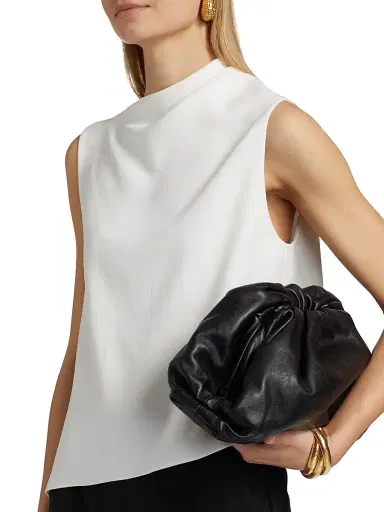 Vince Women's Draped Asymmetric A-Line Top - Off White - Size XL | Thumbnail 6 Vince Women's Draped Asymmetric A-Line Top - Off White - Size XL | Thumbnail 6
